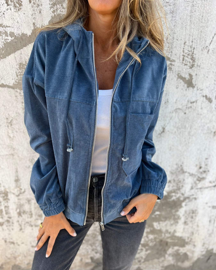 Ella™ | Cord-Kapuzenjacke mit Reißverschluss