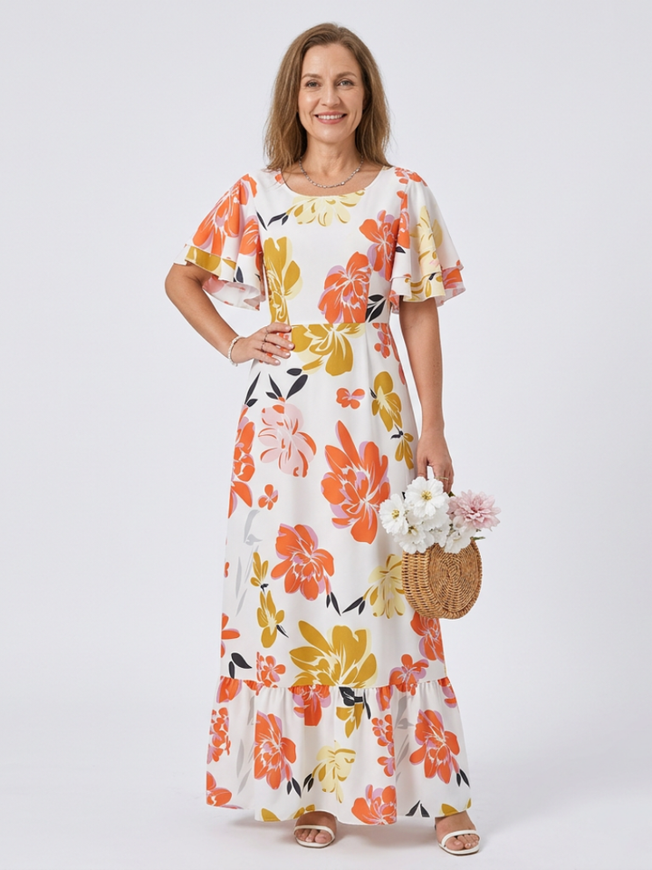 Oranssikukka mekko